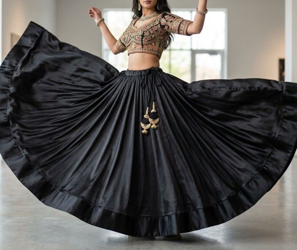 Chaniya For Navratri Garba lehenga women Navratri adjustable size w cancan